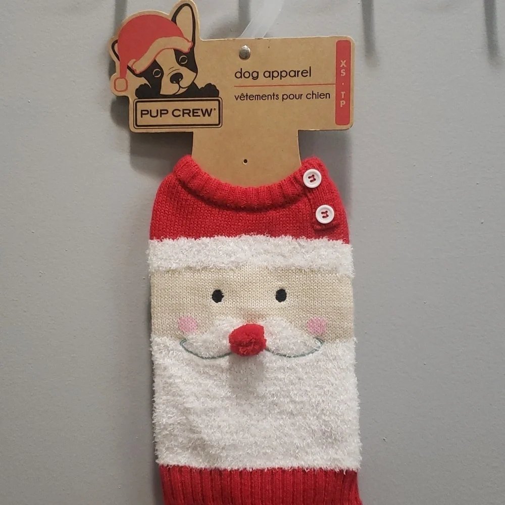 Pup Crew NWT Dog Apparel Snowflake and Reindeer Holiday Sweater, XS